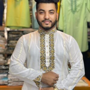 অরিজিনাল মাঙ্গলাম ধুতি কটন এমব্রয়ডারি পাঞ্জাবি [ Code-201 ]